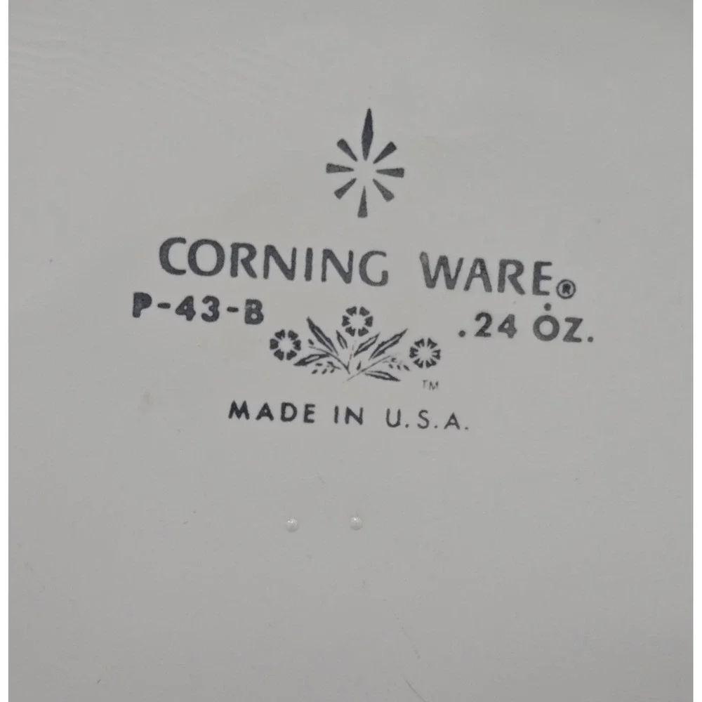 Vintage Corning Ware Blue Cornflower Lot 1.5 Qt 1960s & P-43-B‎ .24 oz Misprint